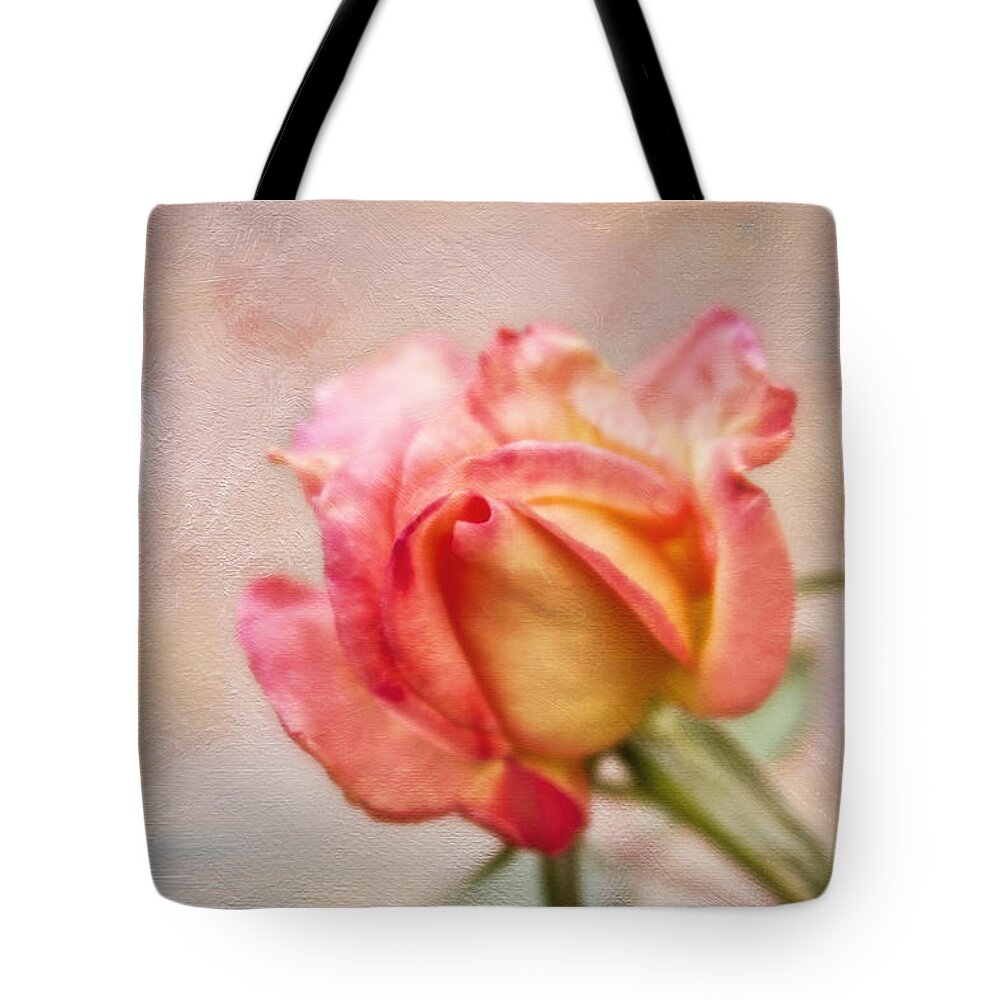 Rose Tote Bag featuring the photograph Oil Painted Rose by Joan Bertucci