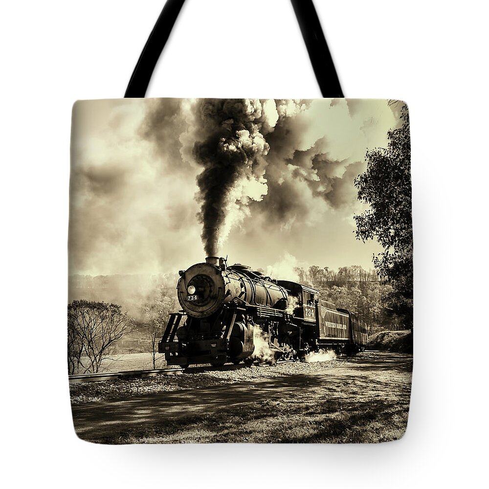 Train Tote Bag featuring the photograph Old #734 by Richard Macquade
