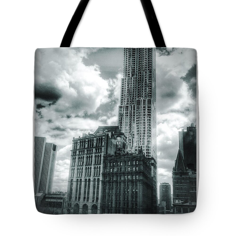 Nyc Tote Bag featuring the photograph Old and New by Mark Gilman