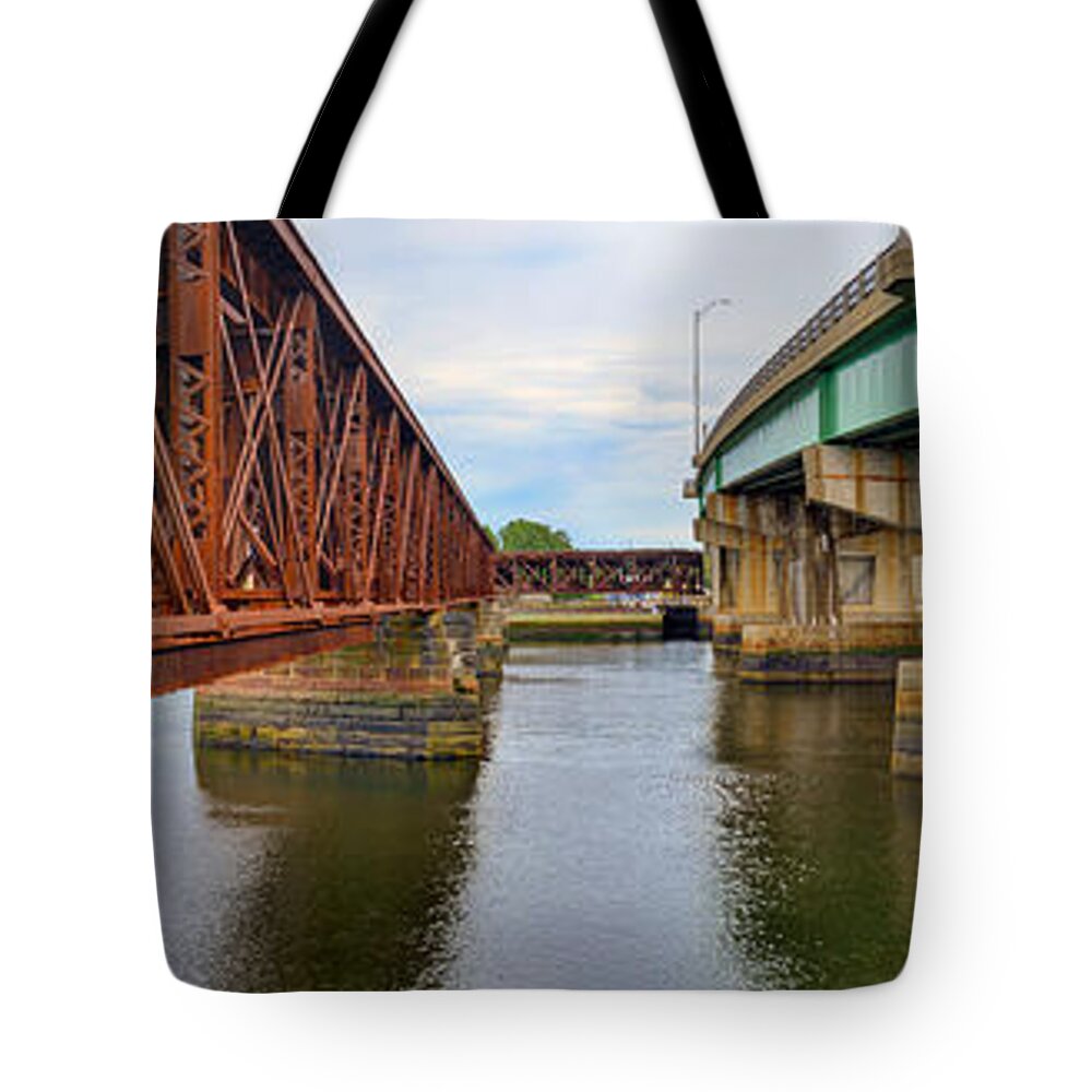Bridge Tote Bag featuring the photograph Old and New by Matt Swinden