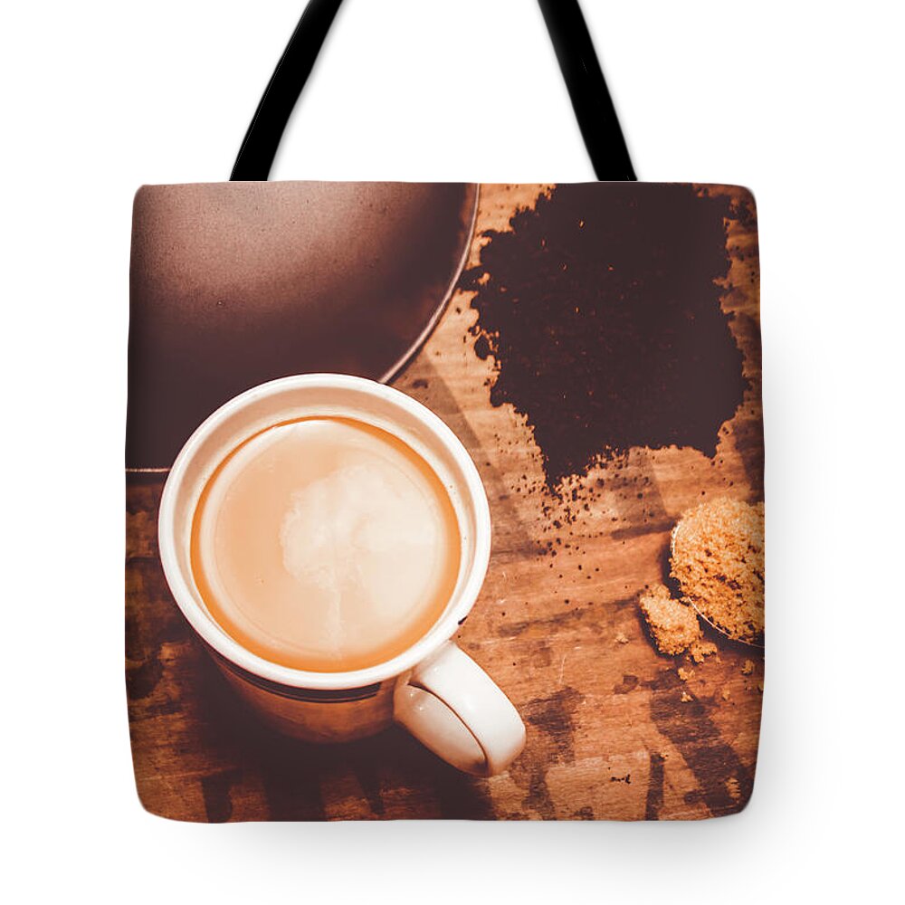 Old Tote Bag featuring the photograph Old artistic vintage tea still life by Jorgo Photography