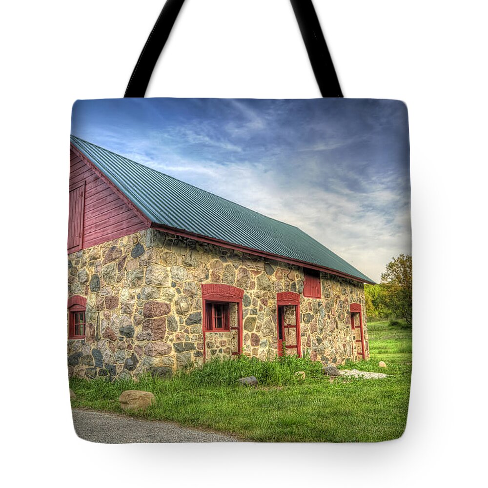 Barn Tote Bag featuring the photograph Old Barn at Dusk by Scott Norris