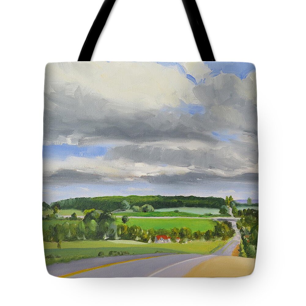 Jo Appleby Tote Bag featuring the painting Old Barrie Road by Jo Appleby