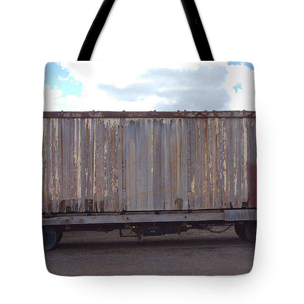 15596 Tote Bag featuring the photograph Old Boxcar by Gordon Elwell
