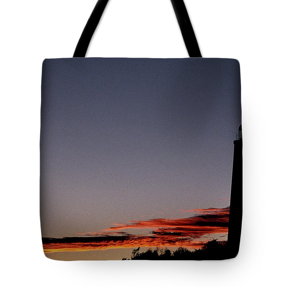 Lighthouses Tote Bag featuring the photograph Old Cape Henry Sunrise by Skip Willits