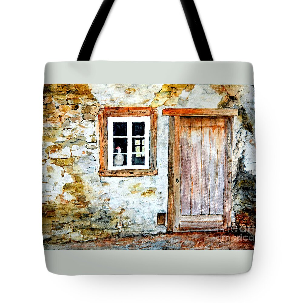 Old Farm House Tote Bag featuring the painting Old Farm House by Sher Nasser