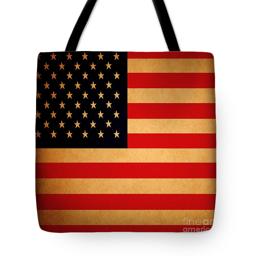 Usa Tote Bag featuring the photograph Old Glory . Square by Wingsdomain Art and Photography