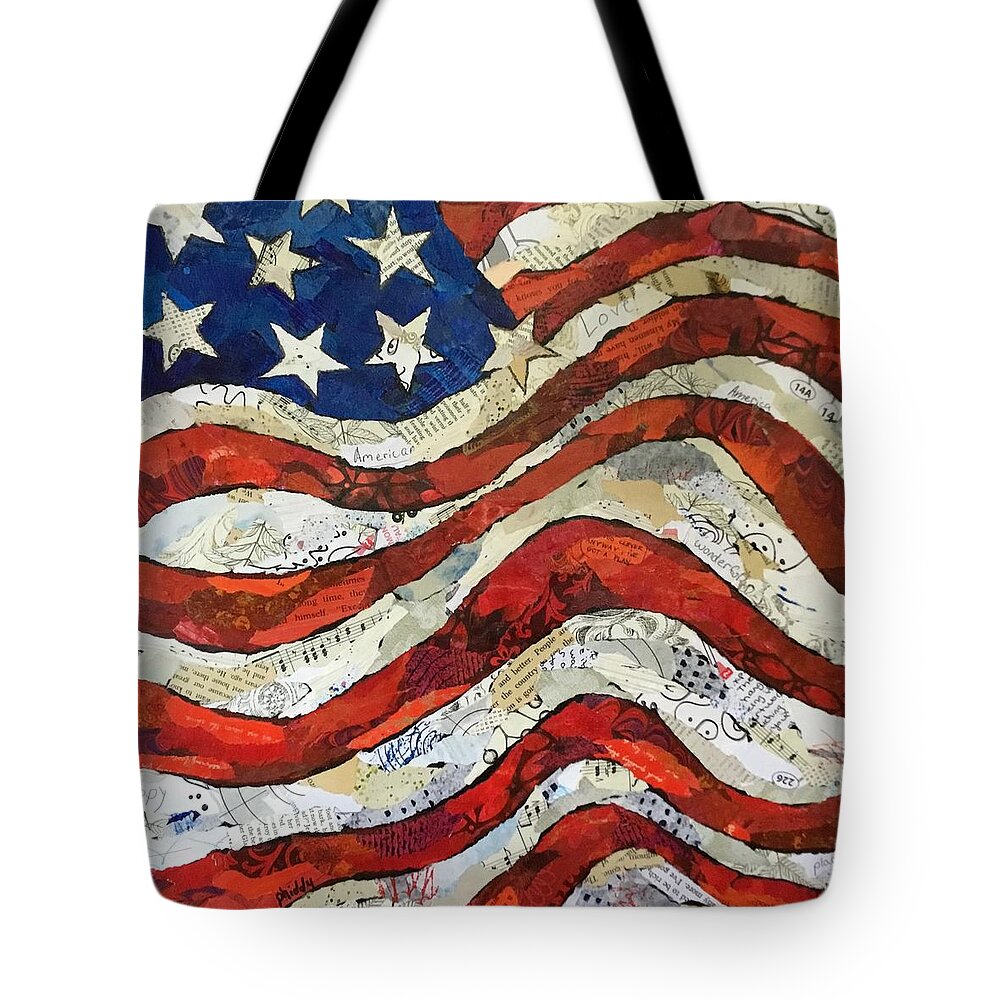 Flag Tote Bag featuring the painting Old Glory II by Phiddy Webb