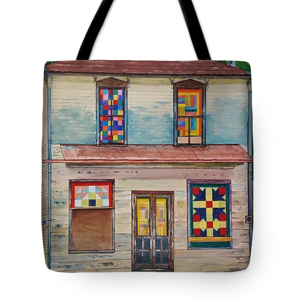 Store Tote Bag featuring the painting Old Grayson County Store by Jim Harris