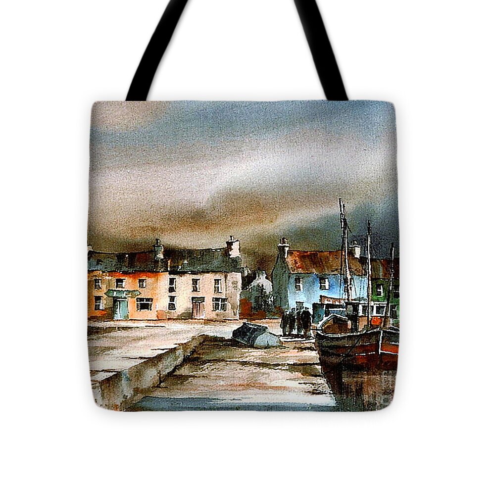 Ireland Tote Bag featuring the painting Old Harbour Dingle, Kerry by Val Byrne