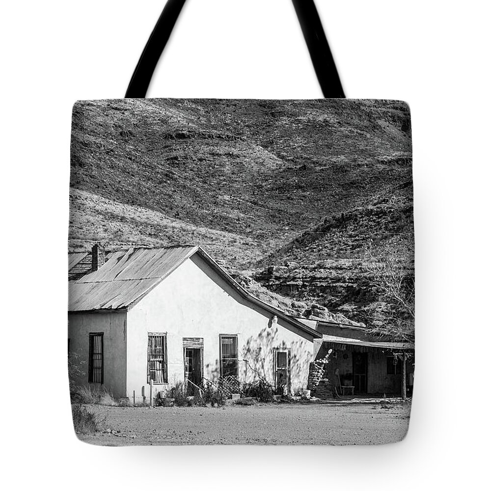 Shafter Tote Bag featuring the photograph Old House and Foothills by SR Green