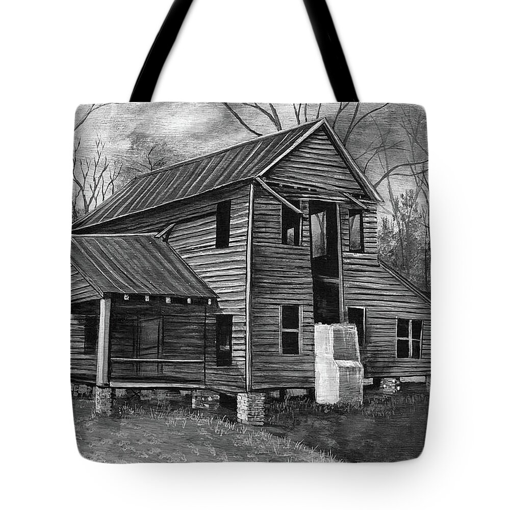 House Tote Bag featuring the painting Old House by Virginia Bond