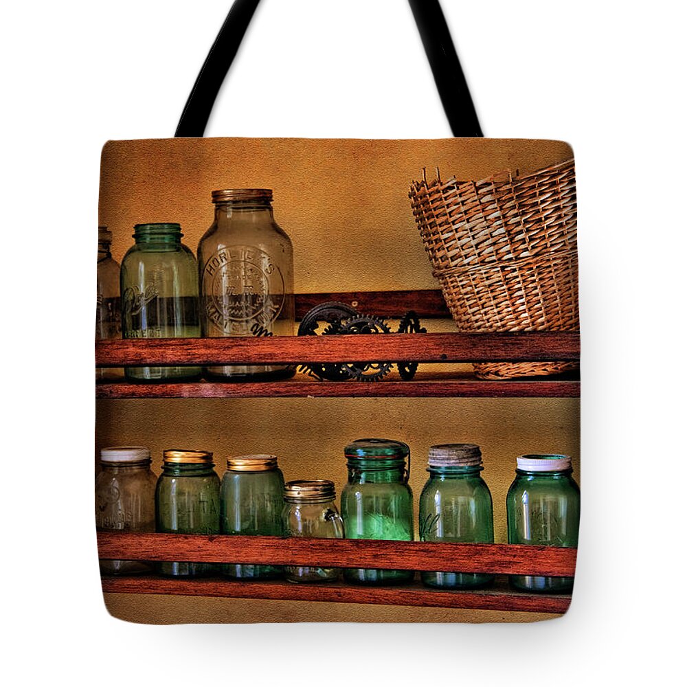 Jar Tote Bag featuring the photograph Old Jars by Lana Trussell