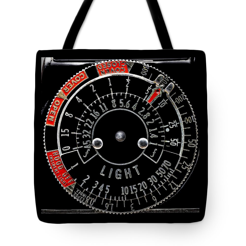 Photography Tote Bag featuring the photograph Old Light Meter Dial by Phil Cardamone