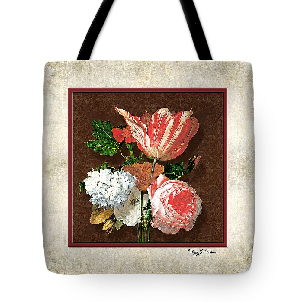 Old Masters Tote Bag featuring the painting Old masters Reimagined - Parrot Tulip by Audrey Jeanne Roberts