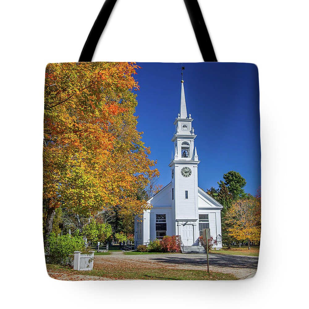 New Hampshire Tote Bag featuring the photograph Old Meeting House Baptist Church by Kevin Craft