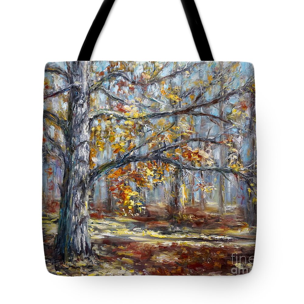 Oak Tote Bag featuring the painting Old Oak by Arturas Slapsys