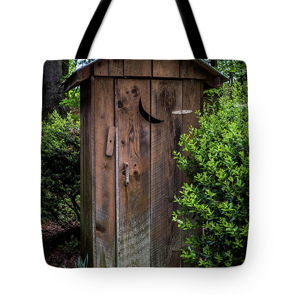 White Outhouse Tote Bag featuring the photograph Old Outhouse by Paul Freidlund