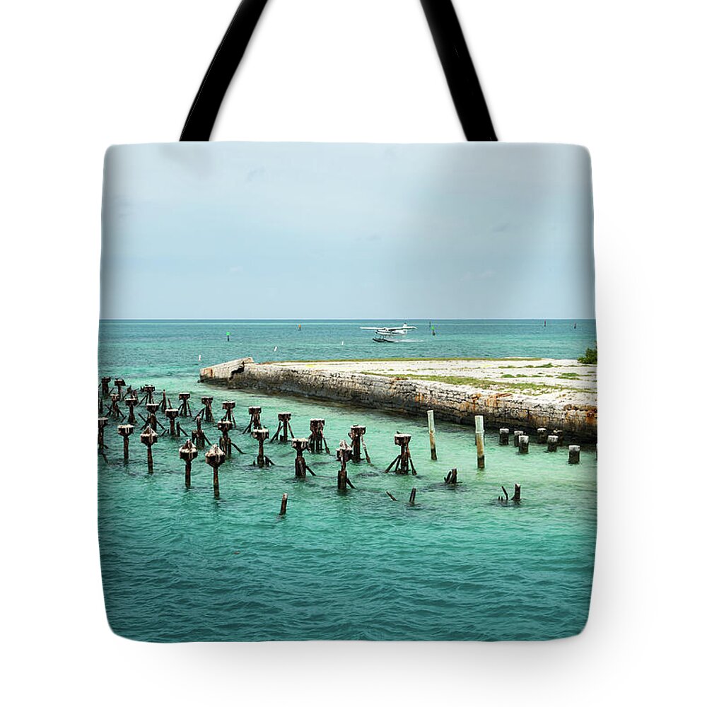 Photosbymch Tote Bag featuring the photograph Old Piles at Garden Key by M C Hood