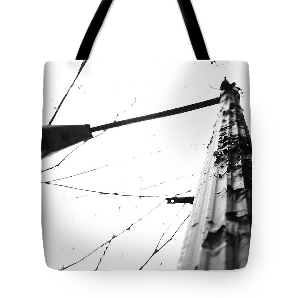 Black Tote Bag featuring the photograph Old Post by Kreddible Trout