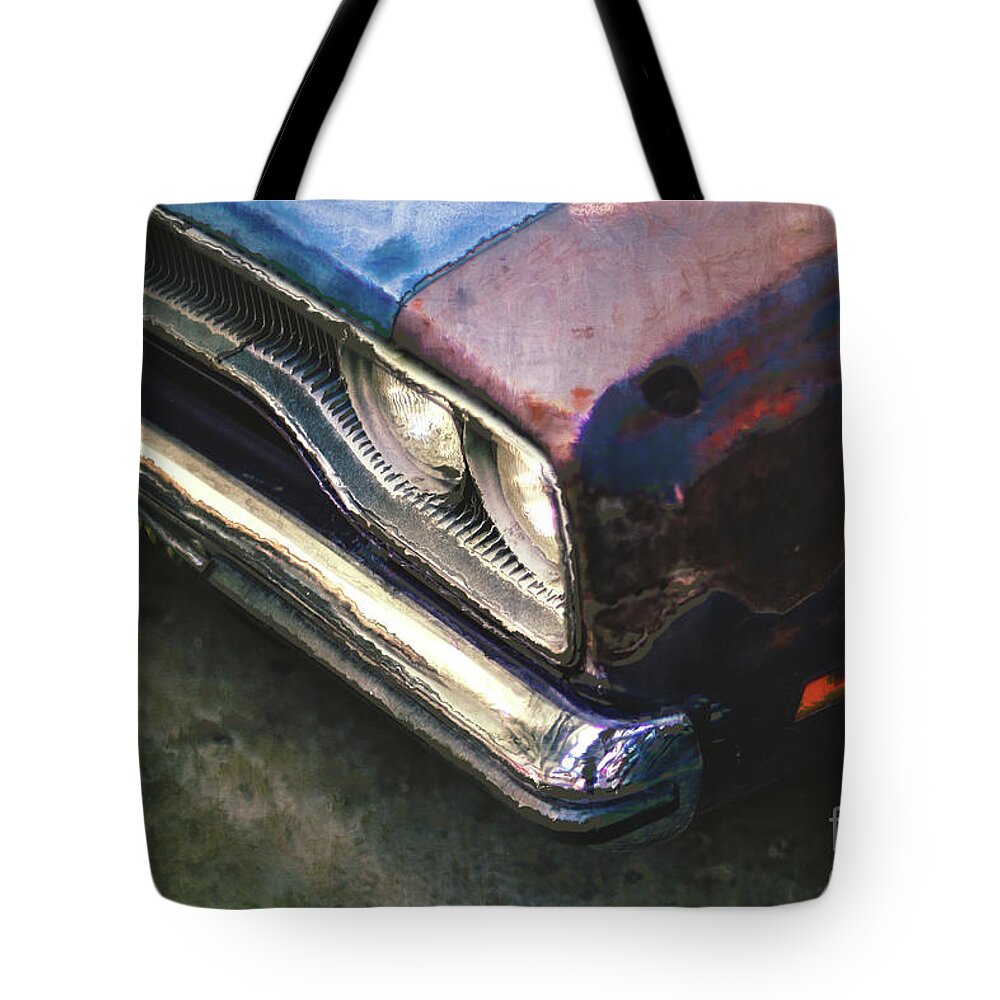 Car Tote Bag featuring the digital art Old Rusty Car by Phil Perkins
