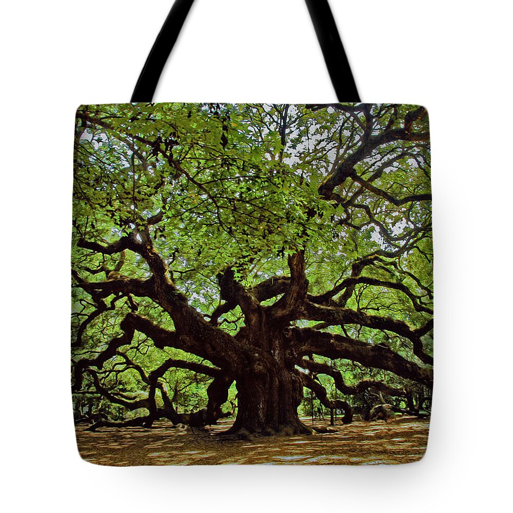 Charleston Tote Bag featuring the photograph Angle Oak Tree Charleston by Will Burlingham
