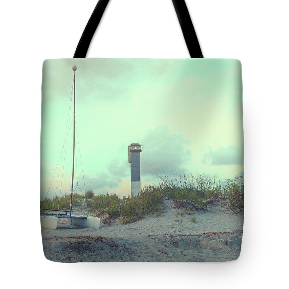 Sullivan's Island Lighthouse Tote Bag featuring the photograph Old Sullivan's Island Beach by Dale Powell