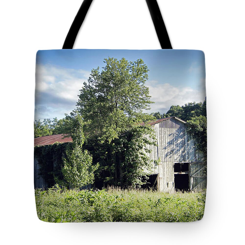 Barn Tote Bag featuring the photograph Old Tobacco Barn by Cricket Hackmann