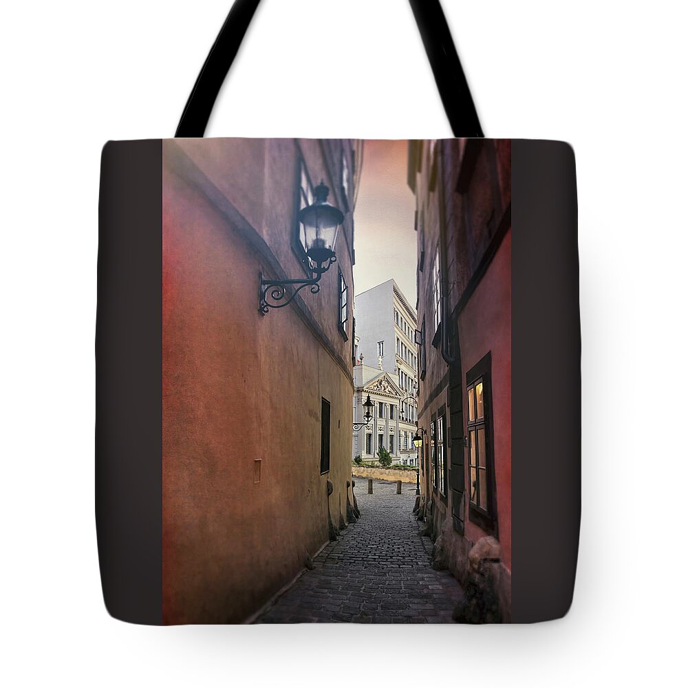 Vienna Tote Bag featuring the photograph Old Town Vienna Narrow Alley by Carol Japp