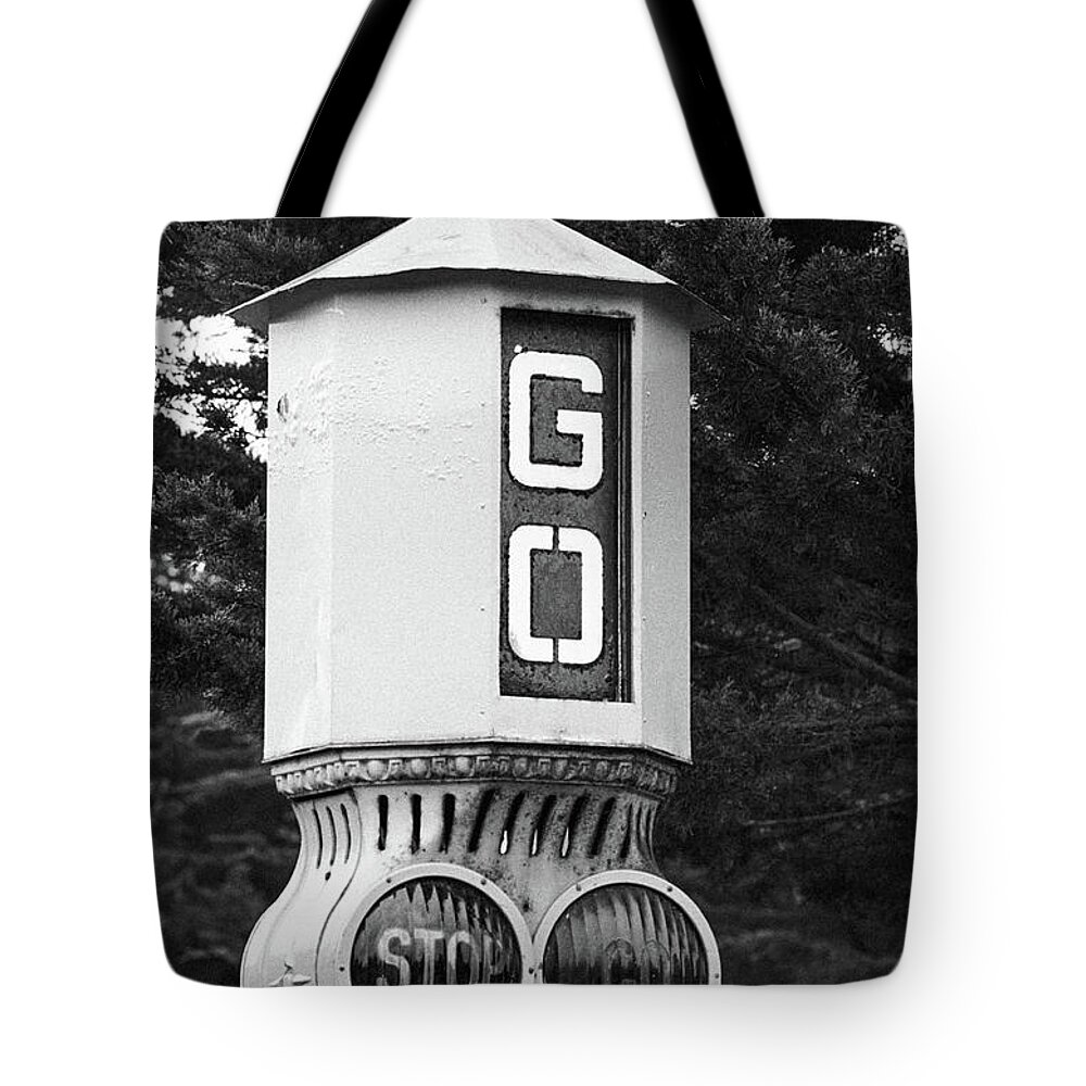 Fine Art Tote Bag featuring the photograph Old Traffic Light by Frank DiMarco