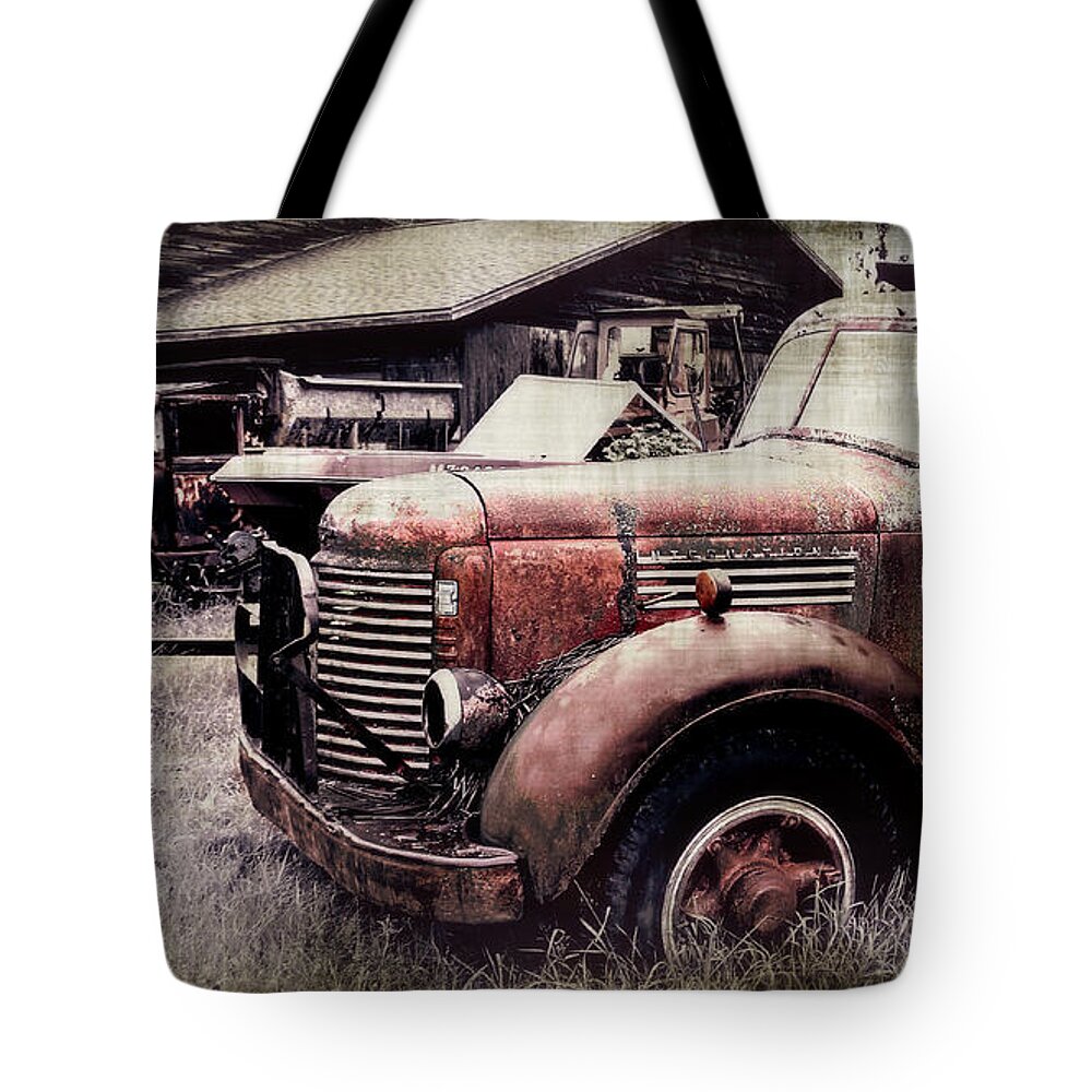 Truck Tote Bag featuring the photograph Old Work Trucks by Perry Webster