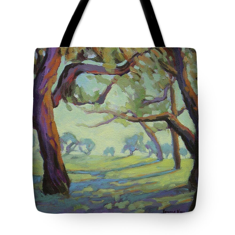 Trees Tote Bag featuring the painting Older and Wiser by Konnie Kim