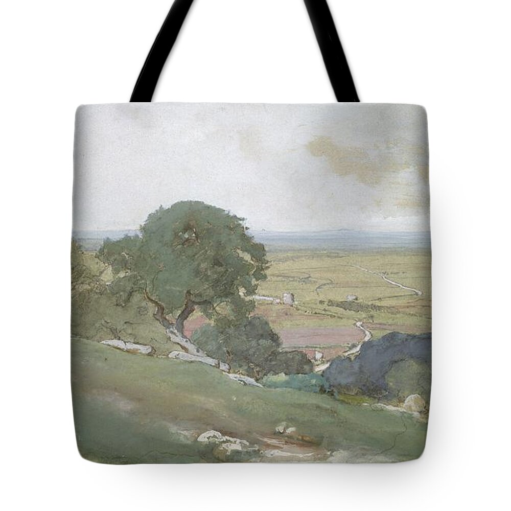 Olive Trees At Tivoli Tote Bag featuring the painting Olive Trees at Tivoli by MotionAge Designs