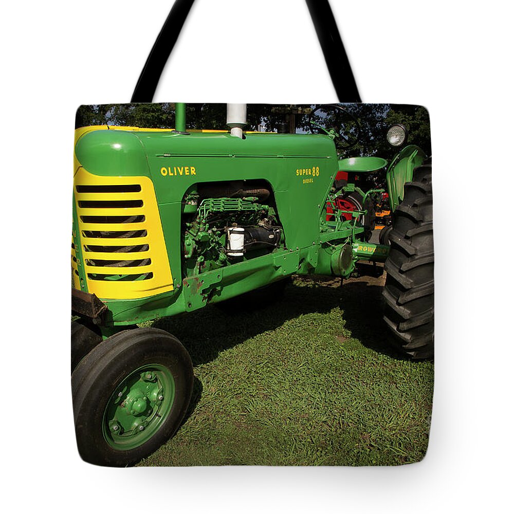 Tractor Tote Bag featuring the photograph Oliver Super 88 by Mike Eingle