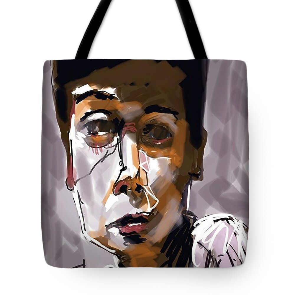 Portrait Tote Bag featuring the painting Olivia by Jim Vance