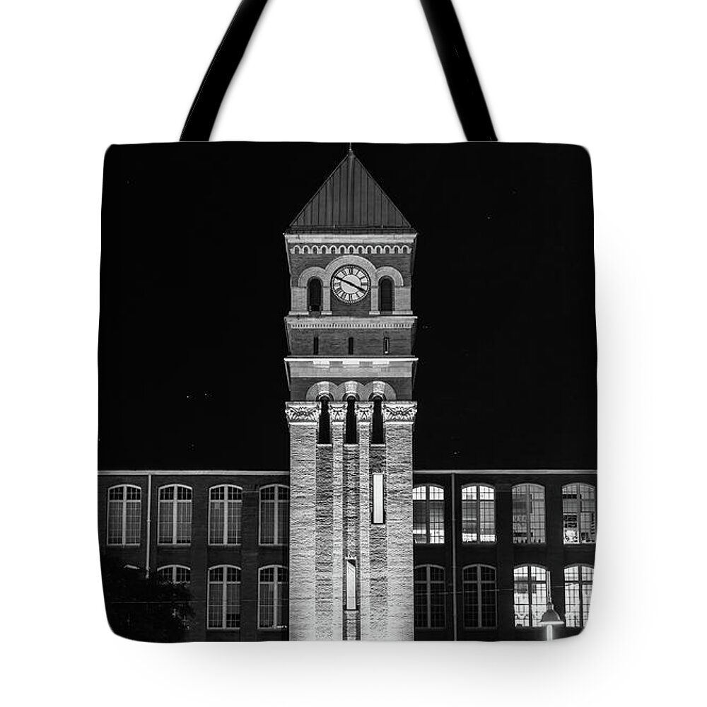 Night Scenes Tote Bag featuring the photograph Olympia Mill by Charles Hite