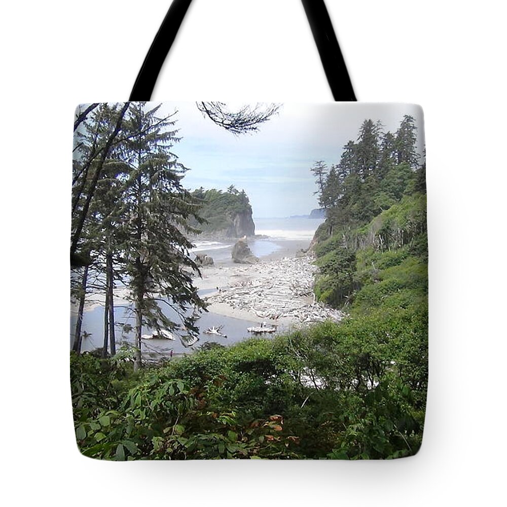 Landscape Tote Bag featuring the photograph Olympic National Park Beach by John Mathews