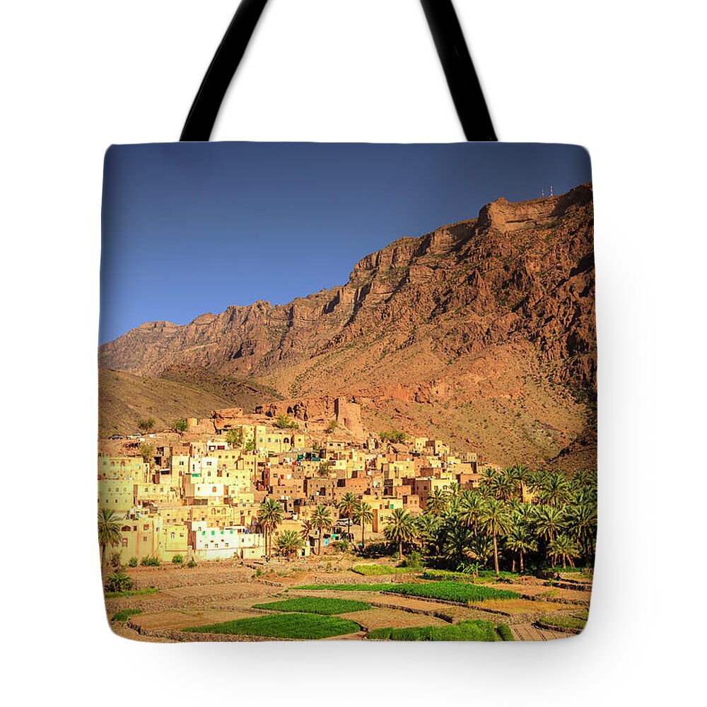 Al Hajar Tote Bag featuring the photograph Omani village in the mountains by Alexey Stiop