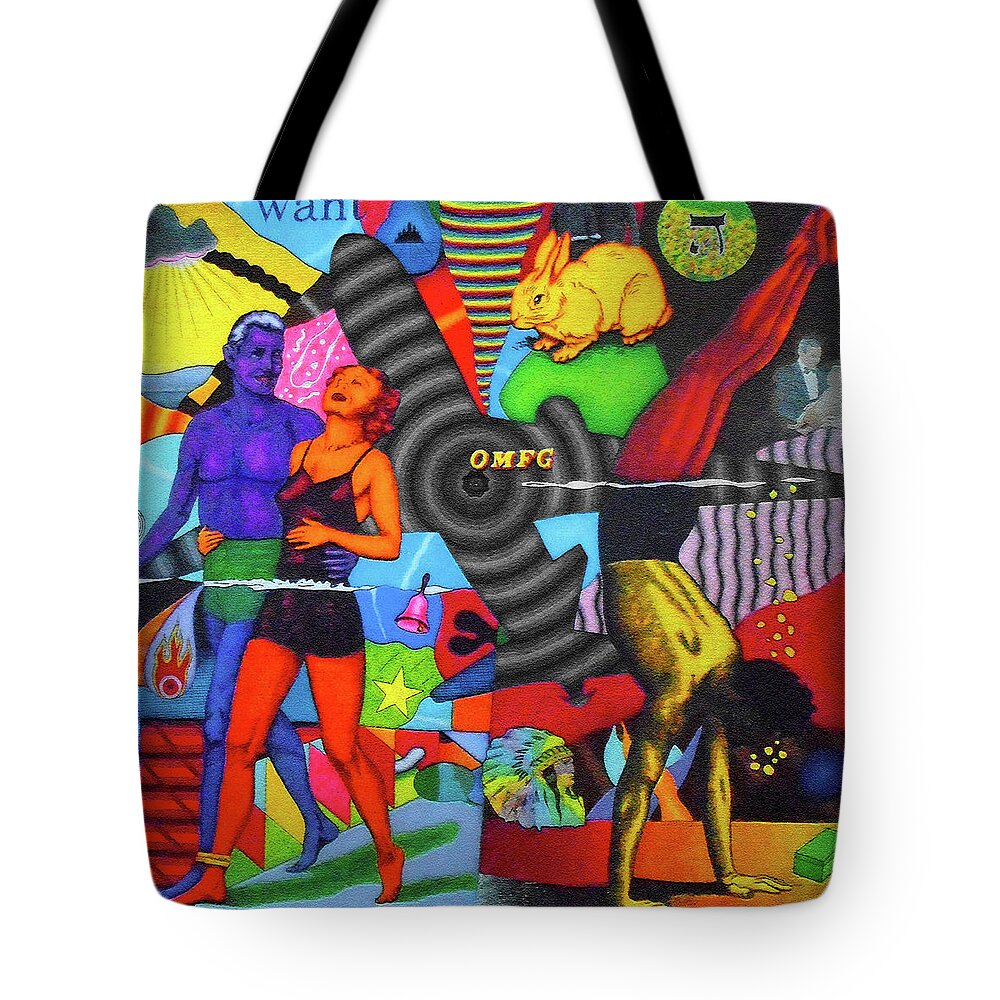  Tote Bag featuring the painting Omfg by Steve Fields