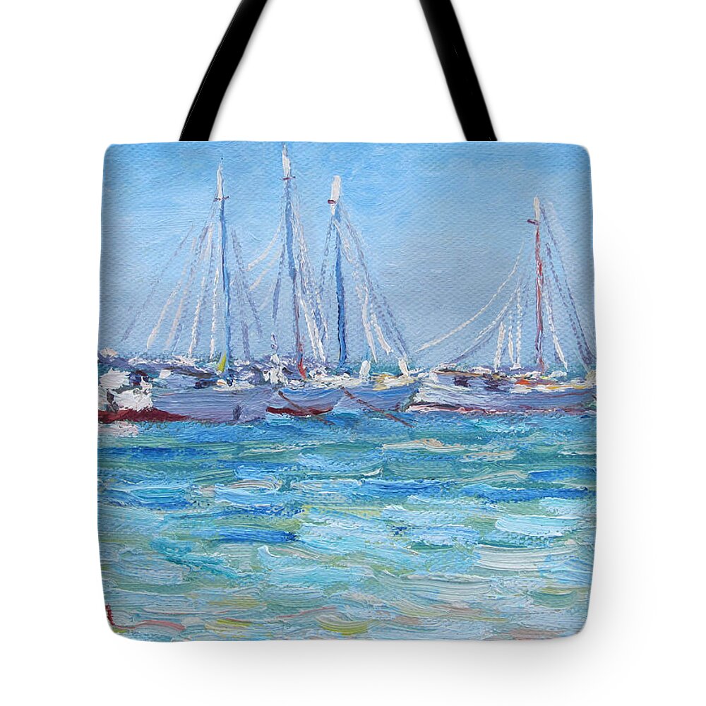 On A Clear Day Tote Bag featuring the painting On A Clear Day by Ritchie Eyma