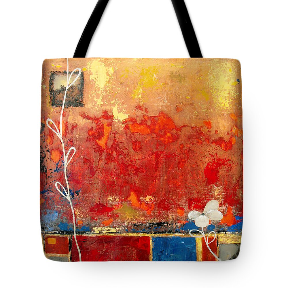 Abstract Tote Bag featuring the painting On A Clear Day by Ruth Palmer