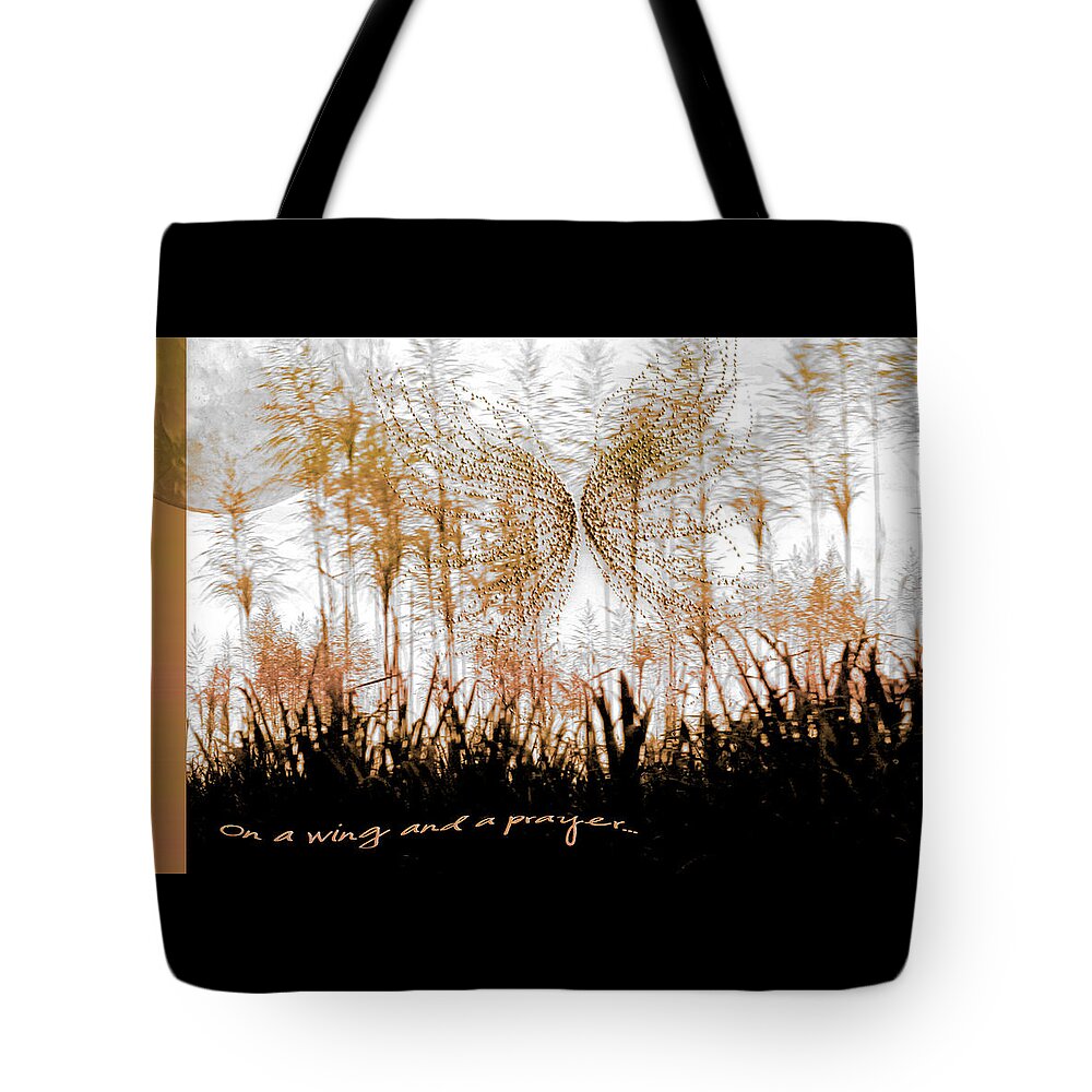 Landscapes Tote Bag featuring the photograph On a Wing and a Prayer by Holly Kempe