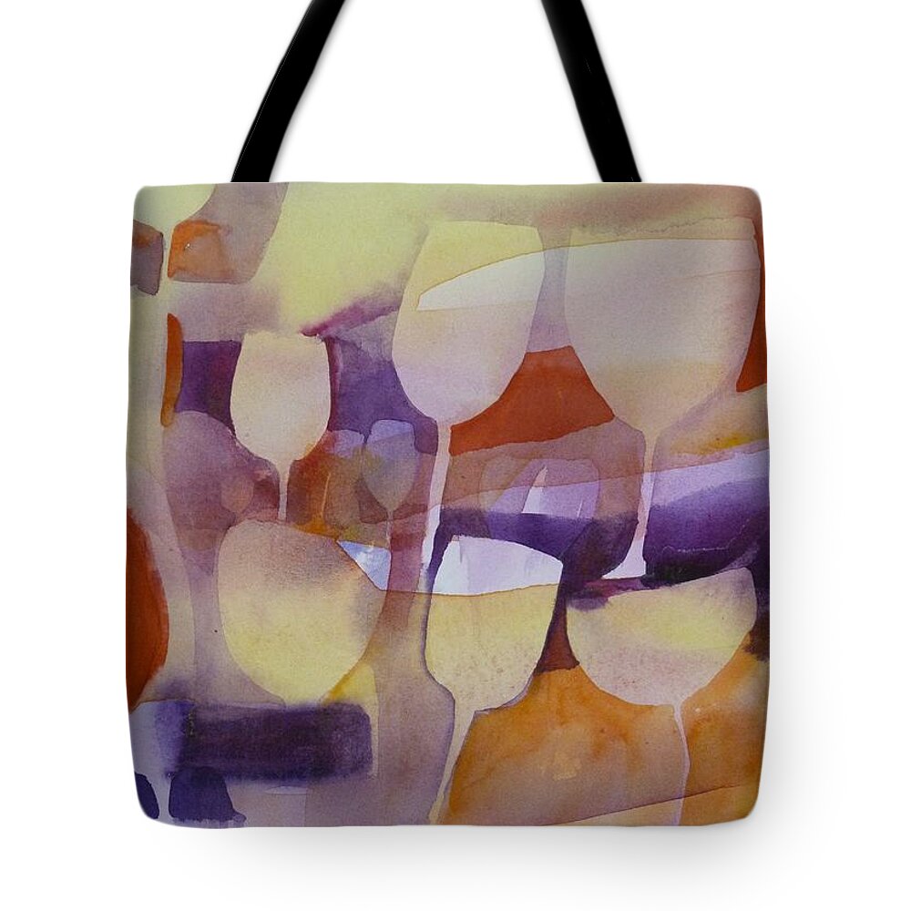 Tulips Tote Bag featuring the painting On ne voit que des Tulipes by Donna Acheson-Juillet