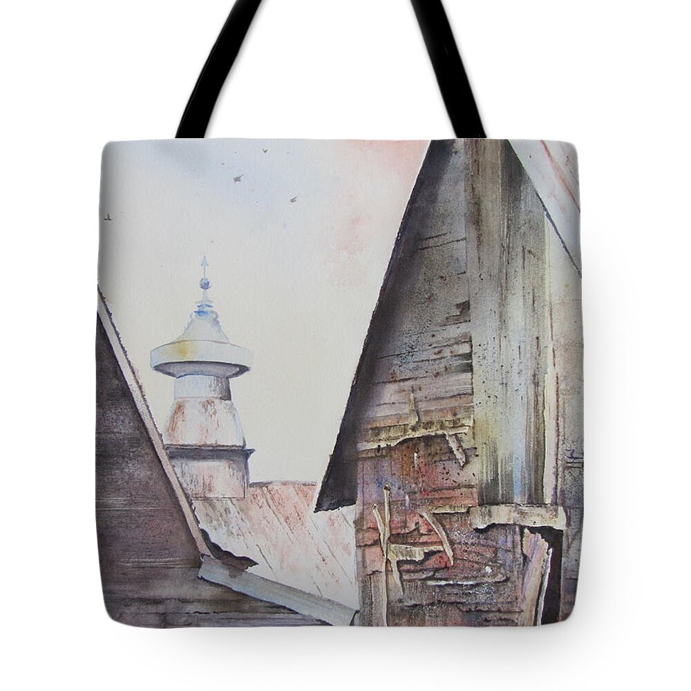 Barn Tote Bag featuring the painting On North Williston Road by Amanda Amend