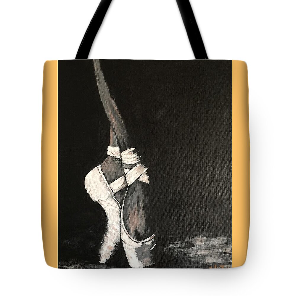 Dance Tote Bag featuring the painting On Pointe by Yolanda Holmon