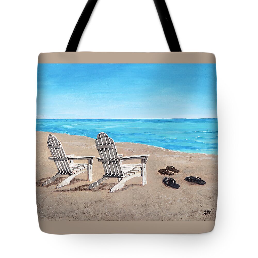 Chair Tote Bag featuring the painting On The Shore by Masha Batkova
