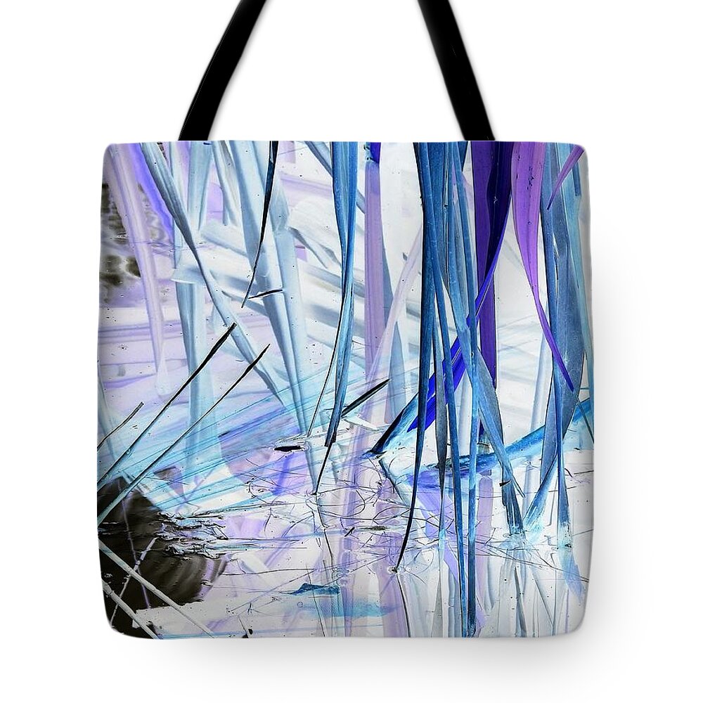 Surreal-nature-photos Tote Bag featuring the digital art On Silver Pond I.C. by John Hintz