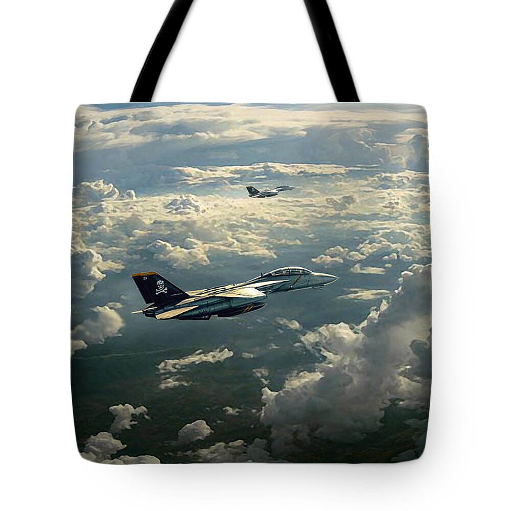 War Tote Bag featuring the digital art On Station by Peter Van Stigt