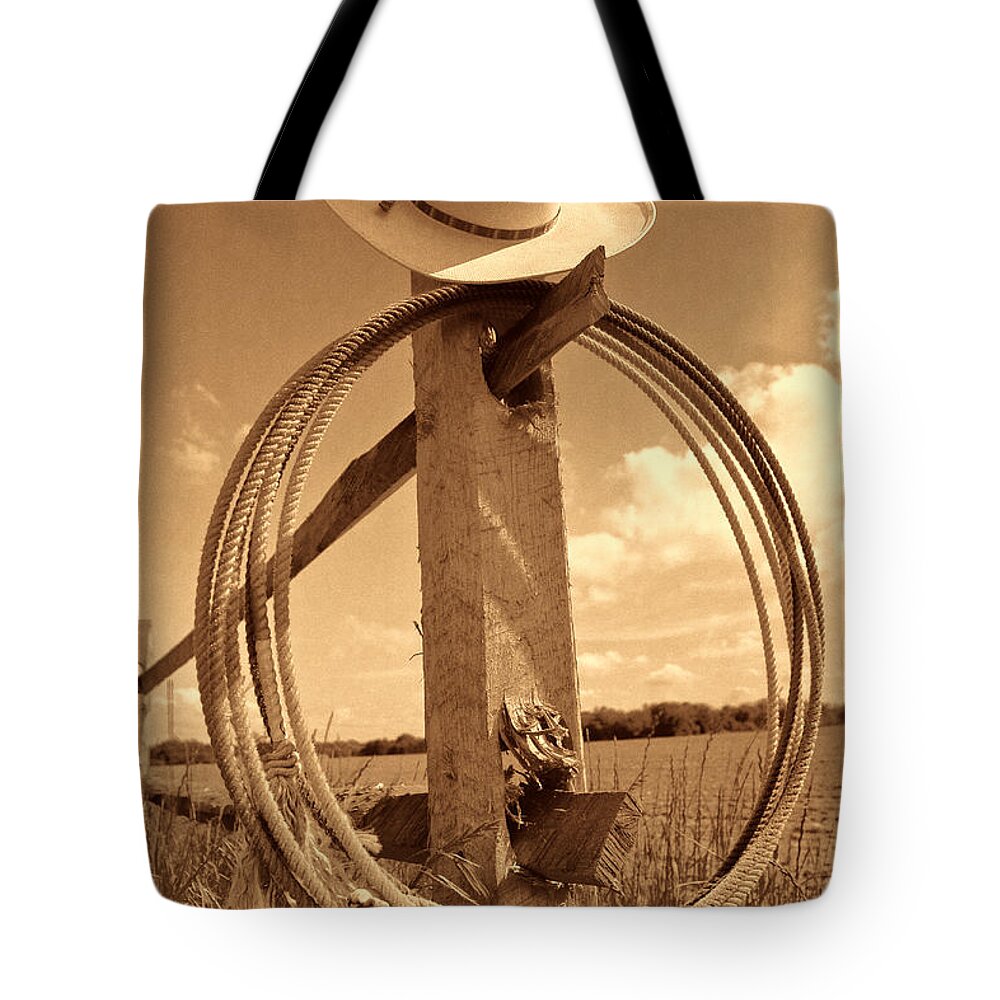 Western Tote Bag featuring the photograph On the American Ranch by American West Legend By Olivier Le Queinec