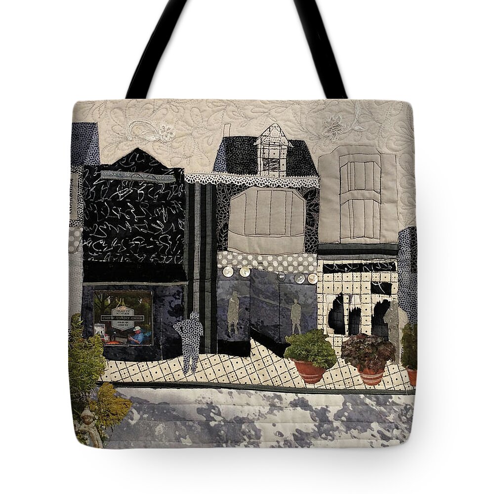 Art Quilt Tote Bag featuring the tapestry - textile On the Avenue by Martha Ressler